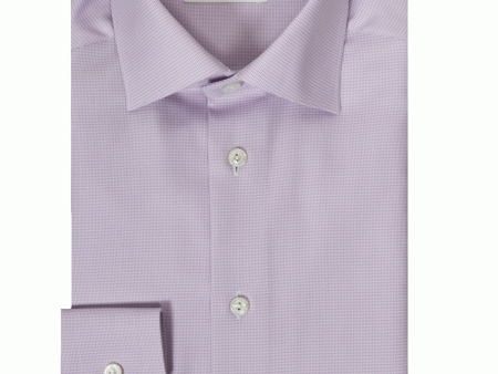 Light Purple Houndstooth Dress Shirt For Sale