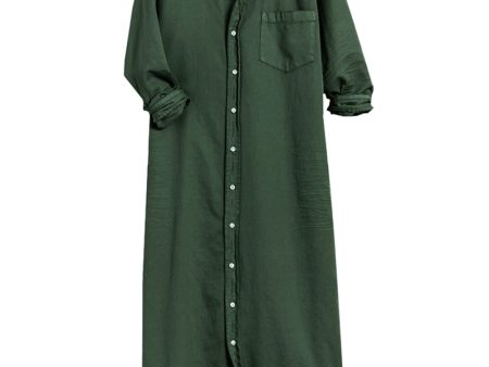 Vintage Green Rory Maxi Shirtdress Discount