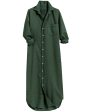 Vintage Green Rory Maxi Shirtdress Discount