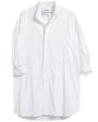 White Collarless Victoria Button Up Shirt For Discount