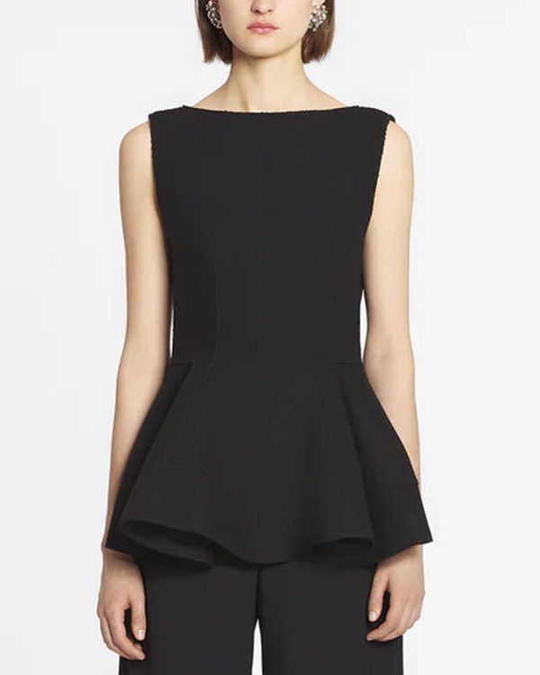 Black Sleeveless Peplum Top Online Sale