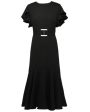 Black Bubble Jacquard Dada Dress Online Sale