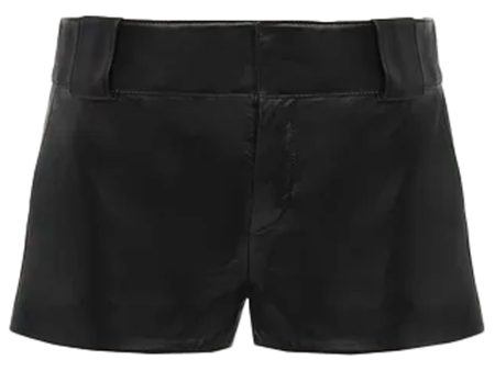 Black Leather Mini Short on Sale