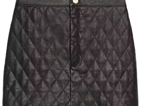 Black Quilted Leather Skirt Online