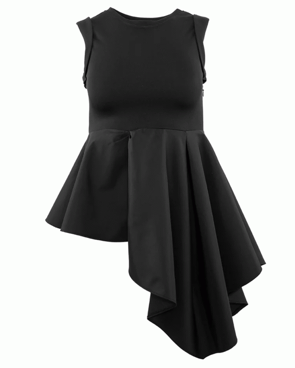 Black Aphrodite Peplum Top Fashion