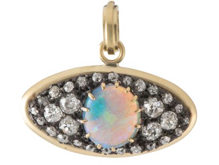 Vintage Opal and Diamond Eye Pendant For Cheap