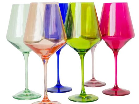 Multicolored Glass Stemware Set on Sale