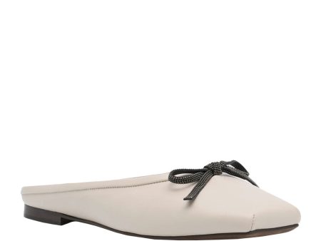 Nappa Leather Ballet Flats in White Hot on Sale