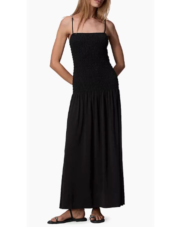 Black Anya Smoked Cami Maxi Dress For Sale