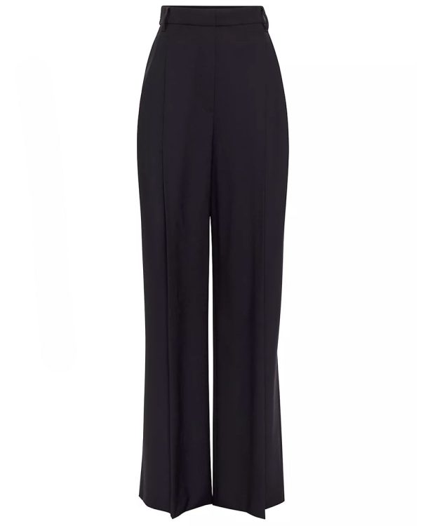 Black High Rise Straight Tropical Pant Cheap