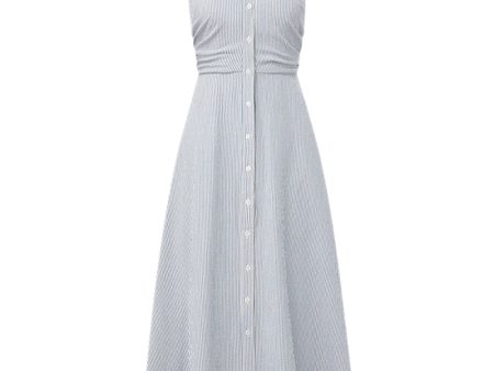 Blue and White Seersucker Mackey Dress Online Hot Sale