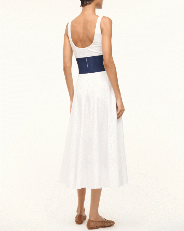 White and Navy Rig Dress Sale