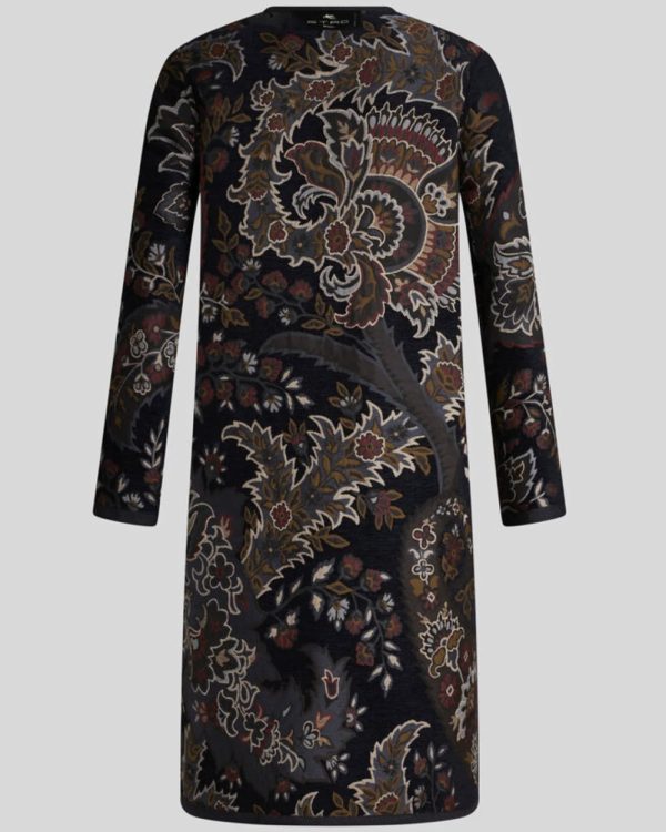 Black Palm Print Reversible Coat Discount