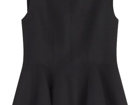 Black Sleeveless Peplum Top Online Sale