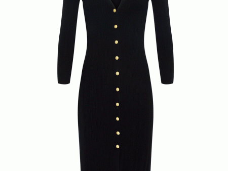 Black and Gold Kyra Duster Dress For Sale