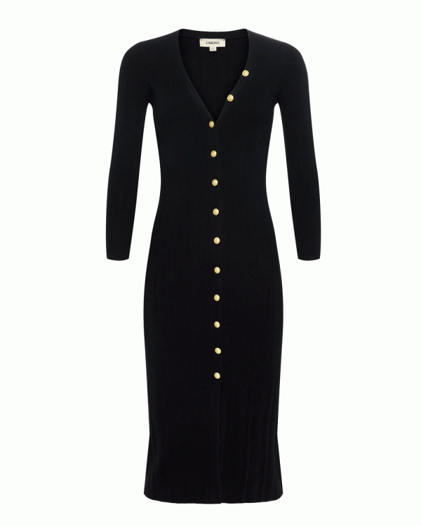 Black and Gold Kyra Duster Dress For Sale