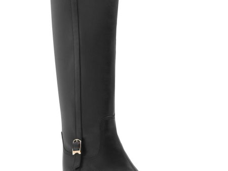 Hermibo Flat Tall Boot in Black Online Sale