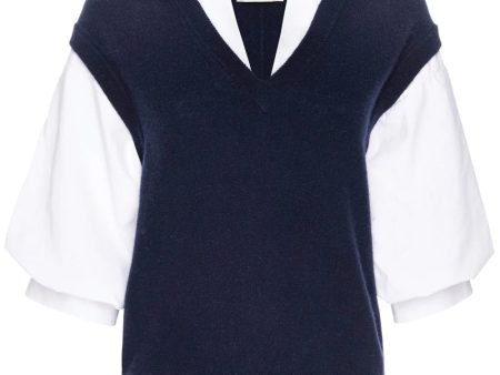 Navy and Salt White Kate Looker Shirt For Cheap