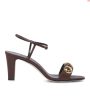 Chaouhenhi Embellished Leather Sandal in Dark Brown Cheap