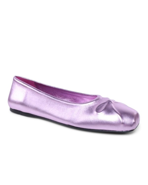 Dancer Metallic Ballet Flats in Pink on Sale