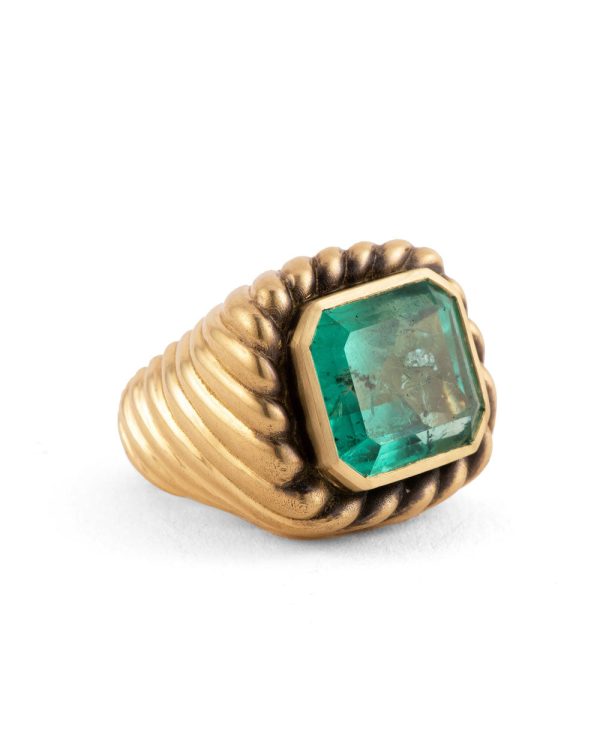 Emerald Rope Signet Ring Online Sale