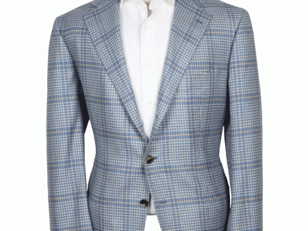 Light Blue Glen Plaid Sportcoat For Cheap