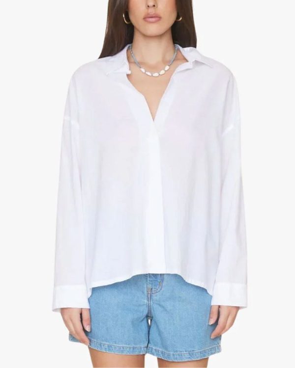 White Henry Long Sleeve Shirt For Discount