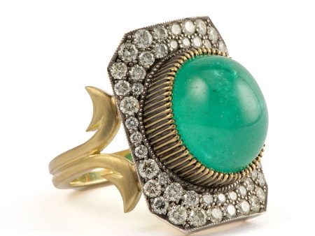 Brazilian Emerald and Diamond Ring Online now