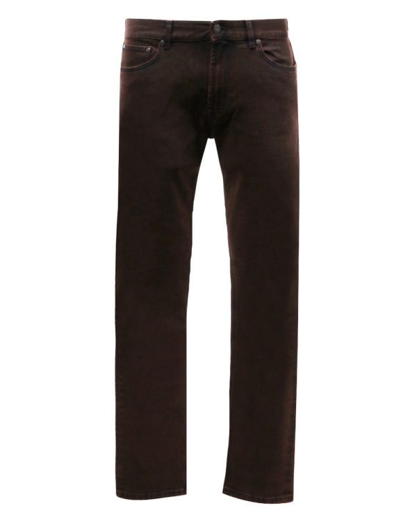 Dark Brown Denim 5 Pocket Pant Hot on Sale