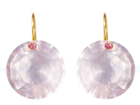 Medium Rose Quartz and Pink Sapphire Earrings Supply