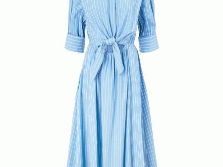 Azure Pinstripe Lisa Dress Online Sale