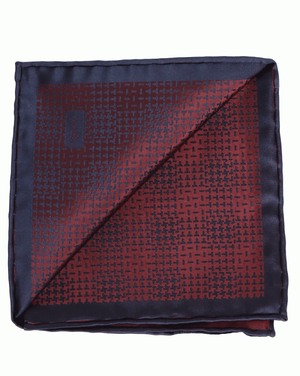 Blue and Brown Jacquard Silk Pocket Square Online Hot Sale