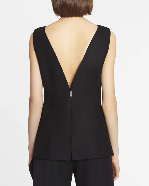 Black Sleeveless Peplum Top Online Sale