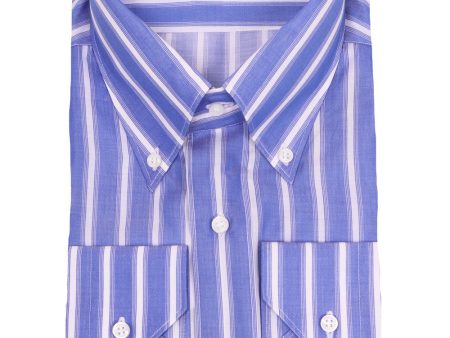 Blue and White Striped Boston Sportshirt For Cheap