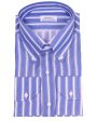 Blue and White Striped Boston Sportshirt For Cheap