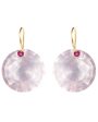 Large Rose Quartz and Pink Sapphire Gem Earrings Cheap