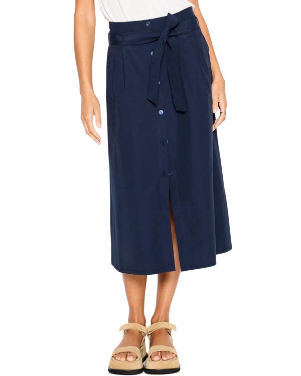 Navy Teagan Belted Skirt Fashion