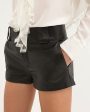 Black Leather Mini Short on Sale