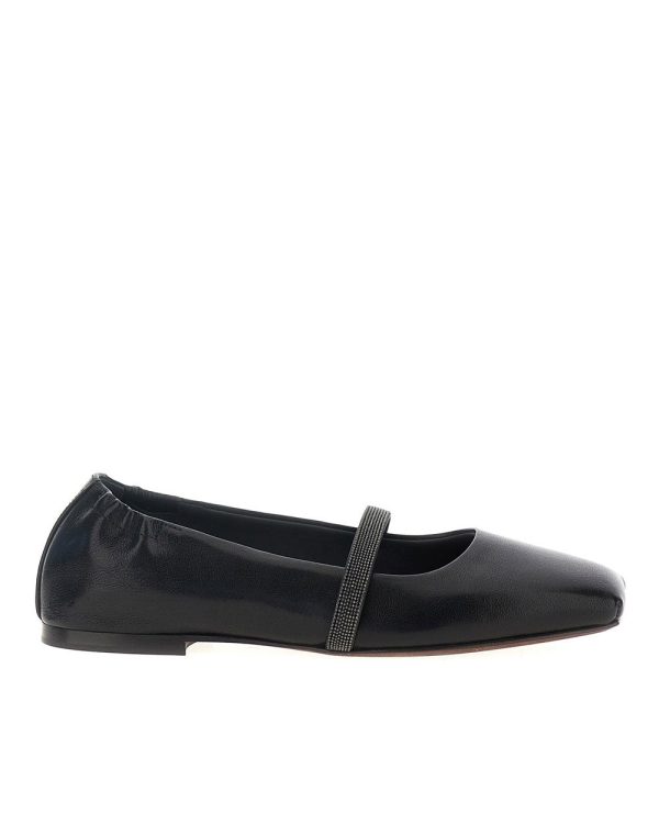 Monili Ballet Flats in Black on Sale