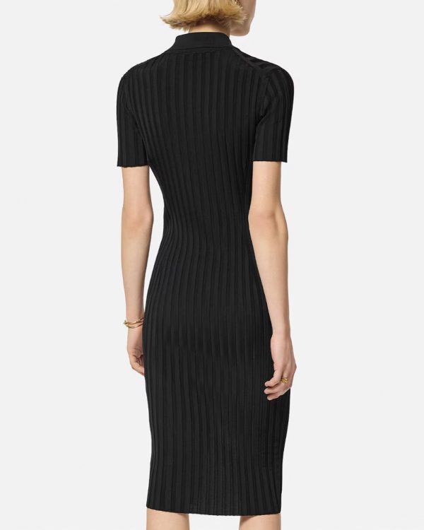 Black Ribbed Midi Dress Online