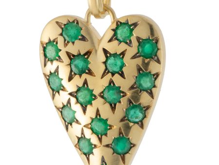 Medium Emerald Heart Pendant For Sale