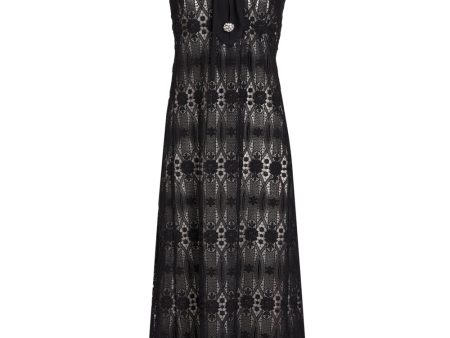 Black Macrame Midi Dress Online