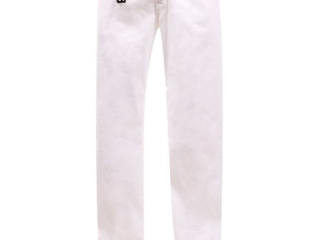 White Stretch 5 Pocket Pant For Discount