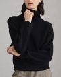 Black Ribbed Cashmere Turtleneck on Sale