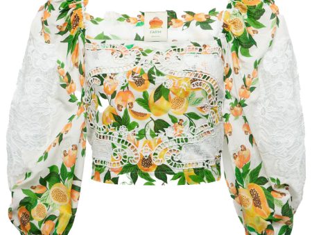 Off White Papaya Salad Blouse Discount