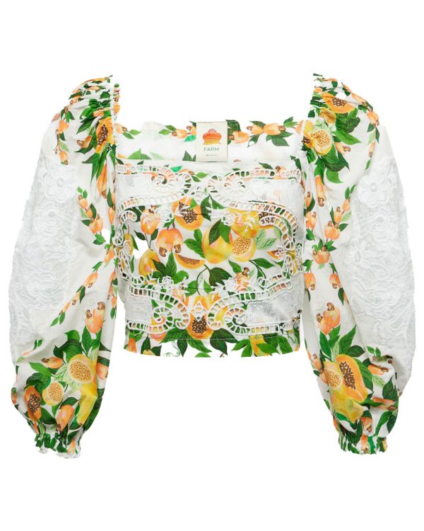 Off White Papaya Salad Blouse Discount