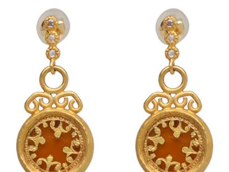 Thewa Amber Glass Earrings Online