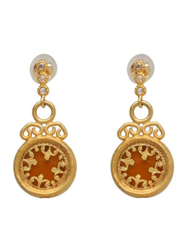 Thewa Amber Glass Earrings Online