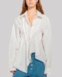 White Cinch Pleated Shirt Discount