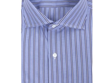 Blue and Navy Stripe Dress Shirt Online Hot Sale